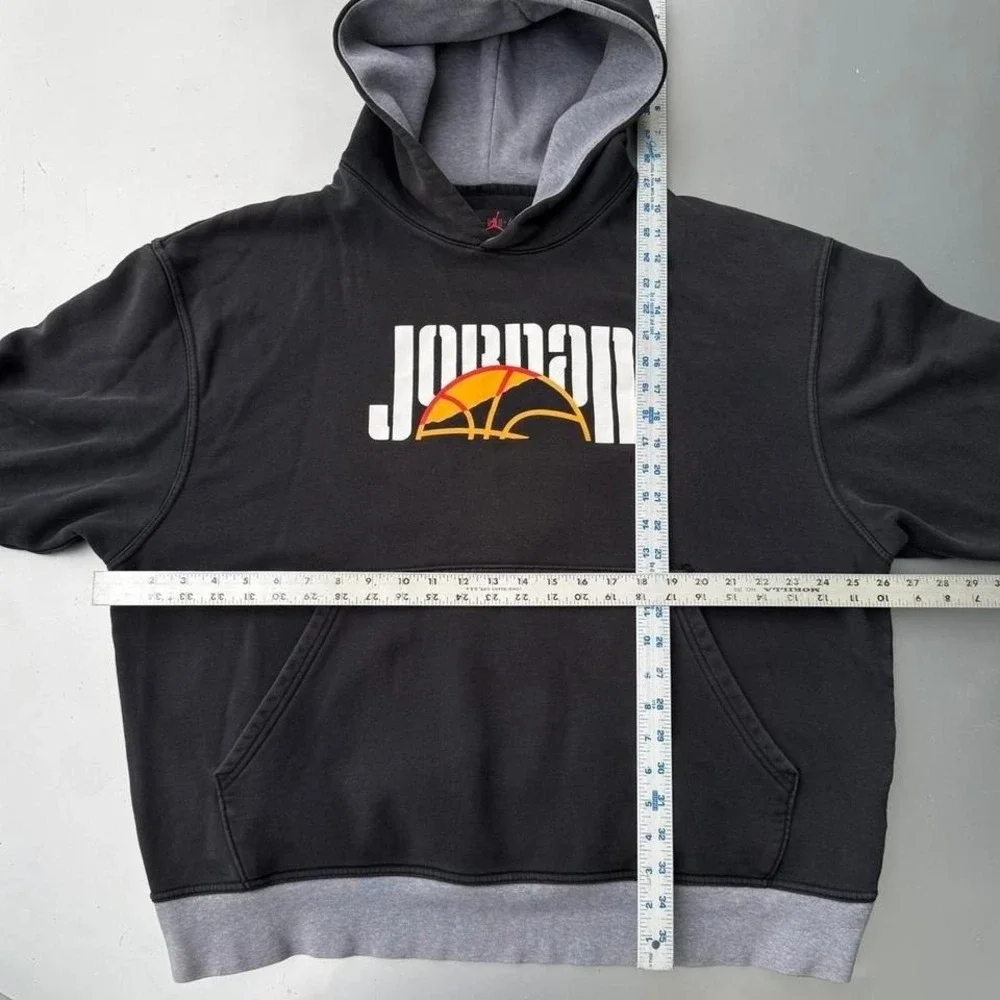 Early 2000s Black Nike Jordan hoodie front and back print